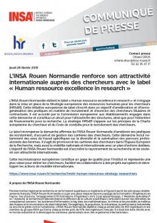 Communiqué de presse Obtention du label