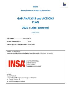 Plan d'action HRS4R Renouvellement (2025)